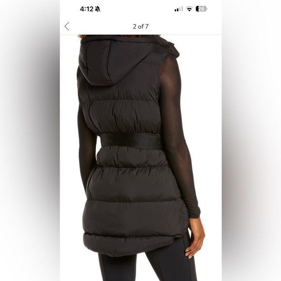 Zella recycled polyester puffer vest with belt, sparrow grey, size XL - Picture 10 of 12